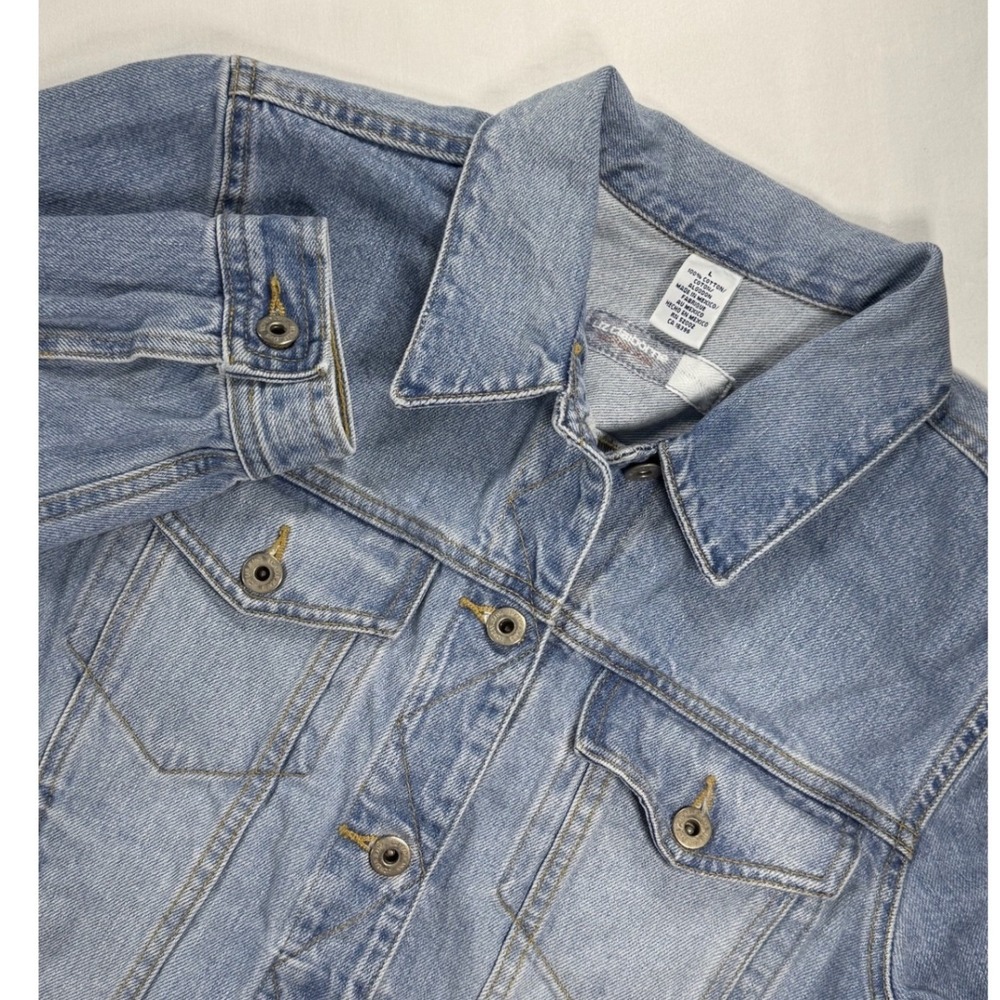 Liz Claiborne Lizwear Jeans Denim Jacket Light Wash Cotton Trucker LWMU2852 L
